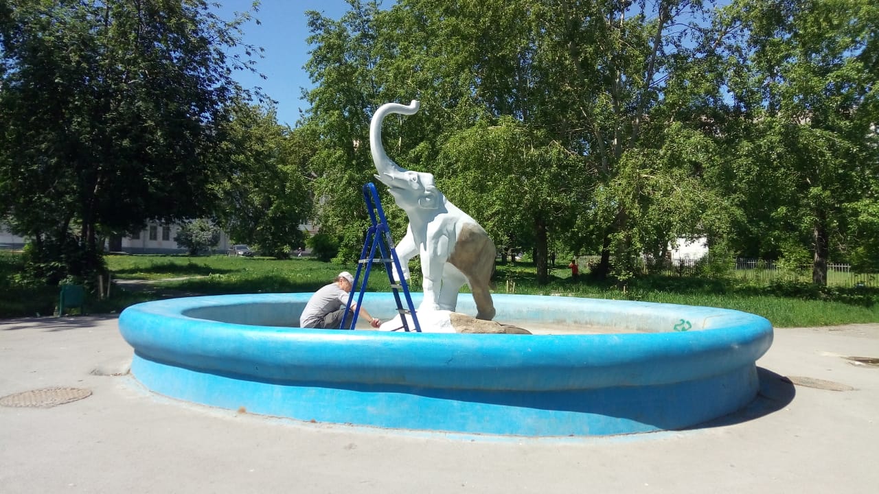 Обновление фонтана «Слоненок»